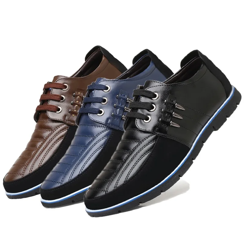 

Warm Men Genuine Leather Shoes Design Elastic Band Solid Tenacity Comfortable Men's Shoes Big Size 48 Footwear's Flat