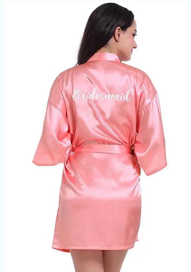 Женский Атласный халат mauve банный для свадебных торжеств и сестер вечерние