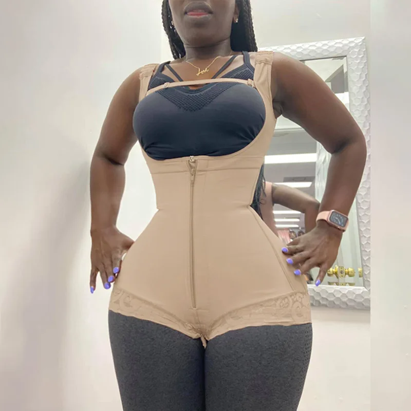 

Corset Bodysuit Women Double Compression Garment Adjustable Straps Achieve an Hourglass Figure Skims Fajas Colombianas