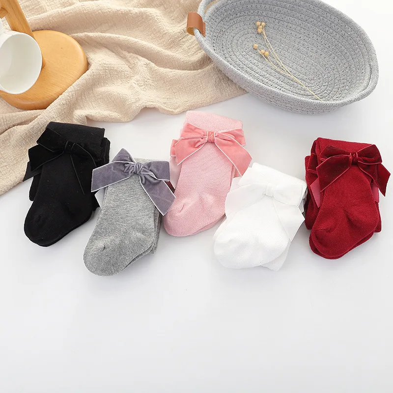 Осень 2019 леггинсы для девочек в Испании хлопковые качественные колготки с бантом