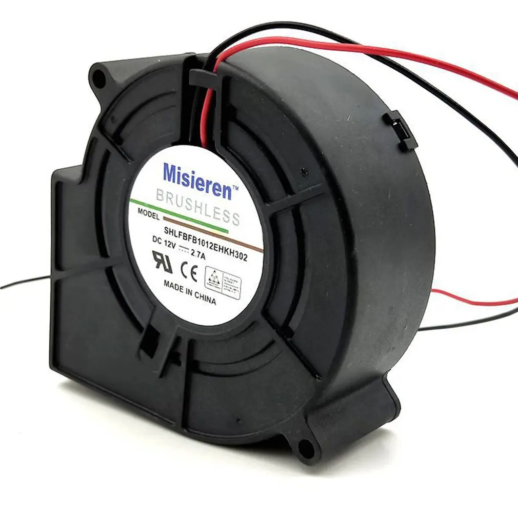 

12V 2.7A Turbo Blower Warm Air Barbecue Oven Exhaust Turbofan 9733 Direct Current 9cm Blower Ball Bearing