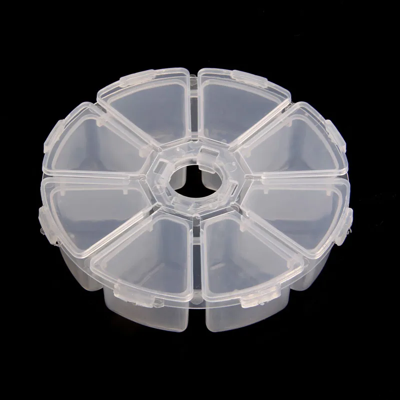 

8 Slot Plastic Jewelry Box Bead Nail Storage Tool Container Craft Organizer Case 45BC