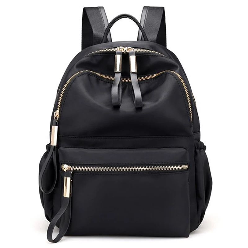 

Teenager Girls School Bag Black Gray Women Backpack Street Fashion Zipper Backpack Woman Summer Shoulder Bag Casual Backpack