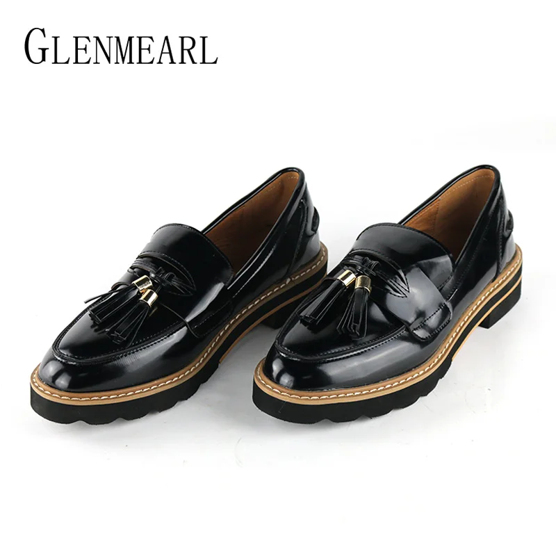 Женские лоферы из натуральной кожи Летняя обувь женская на плоской подошве в британском стиле маленькие