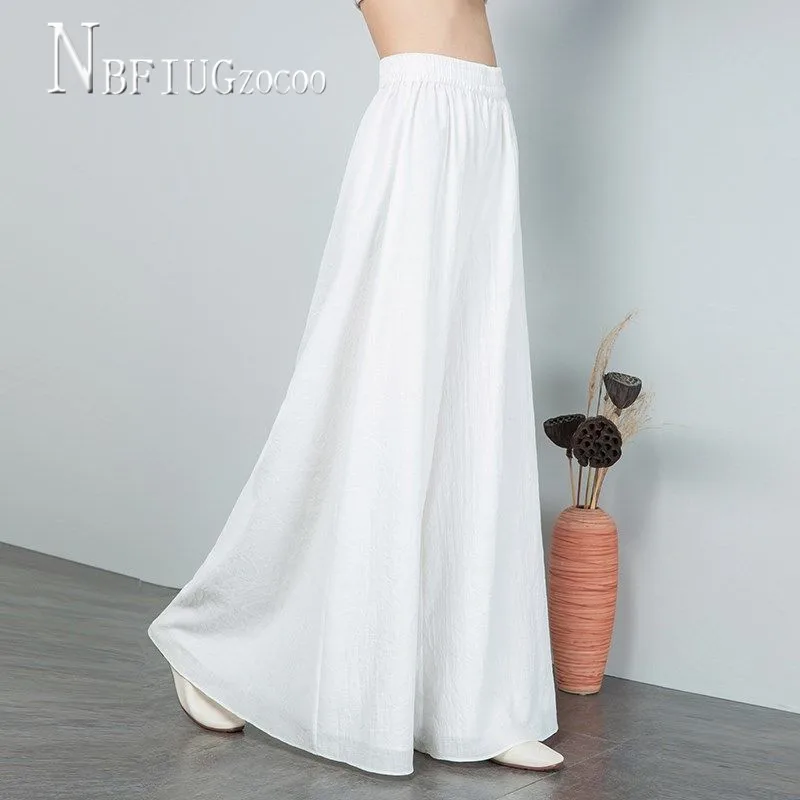 

Spring Summer Wide Leg Women Pants Chiffon Plus Size Casual Female Trousers