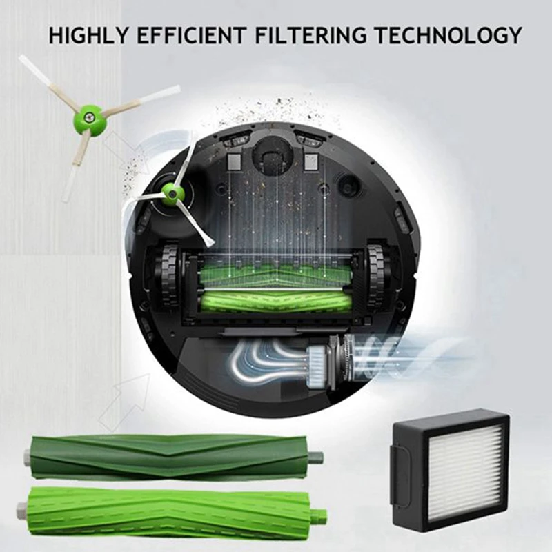 Аксессуары запасная боковая щетка и Hepa фильтры щетина для IRobot Roomba I7 +/I7 Plus E5 E6 E7