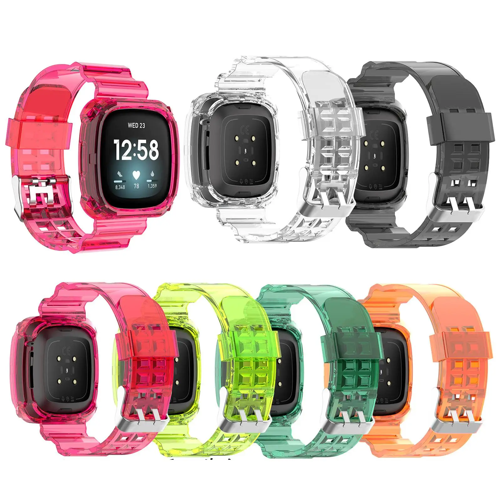 Умные часы браслет износостойкий прозрачный ремешок для ледника цельный