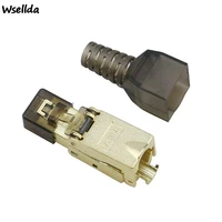 cat8 cat 6a cat7 rj45 plug shielded die cast metal easy field termination ethernet adapter patch panel connector