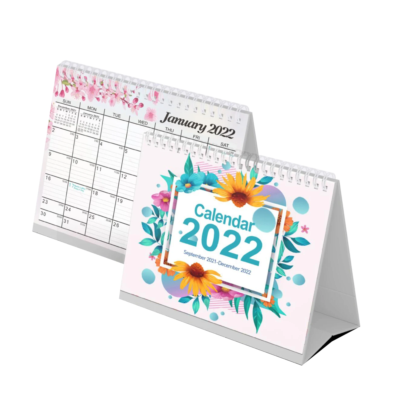 

1pcs Desk Calendar 2021 Sep-2022 Dec Stand Up Flip Tabletop Calendar Table Daily Monthly Schedule Planner