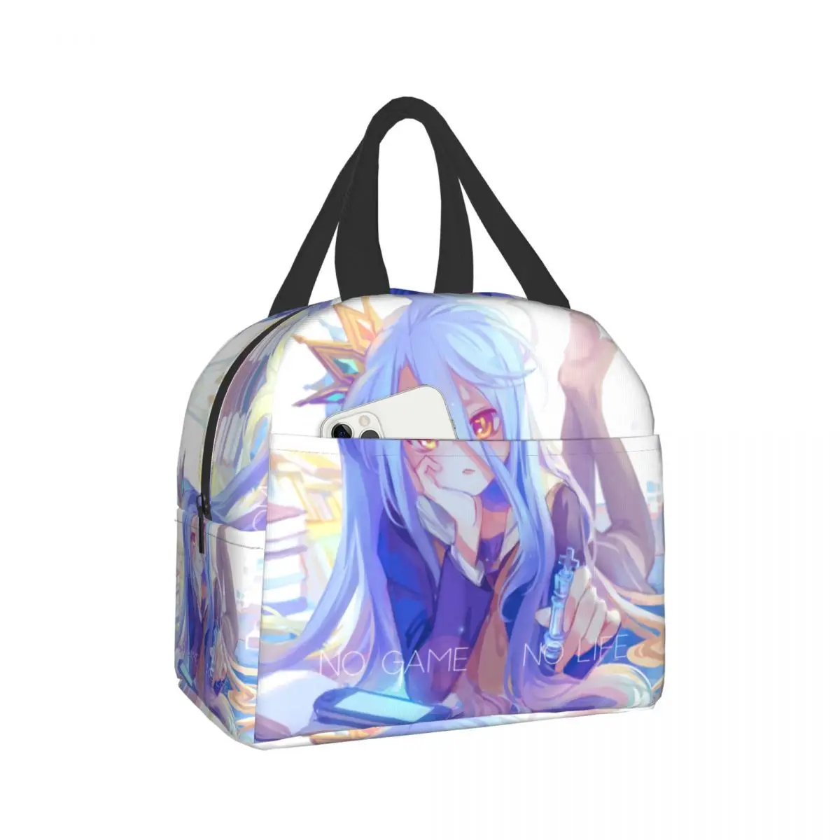 

No Game No Life Lunch Bags for Women Insulated Thermal Lunch Box Cooler Tote Bag Reusable Food Organizer Adult