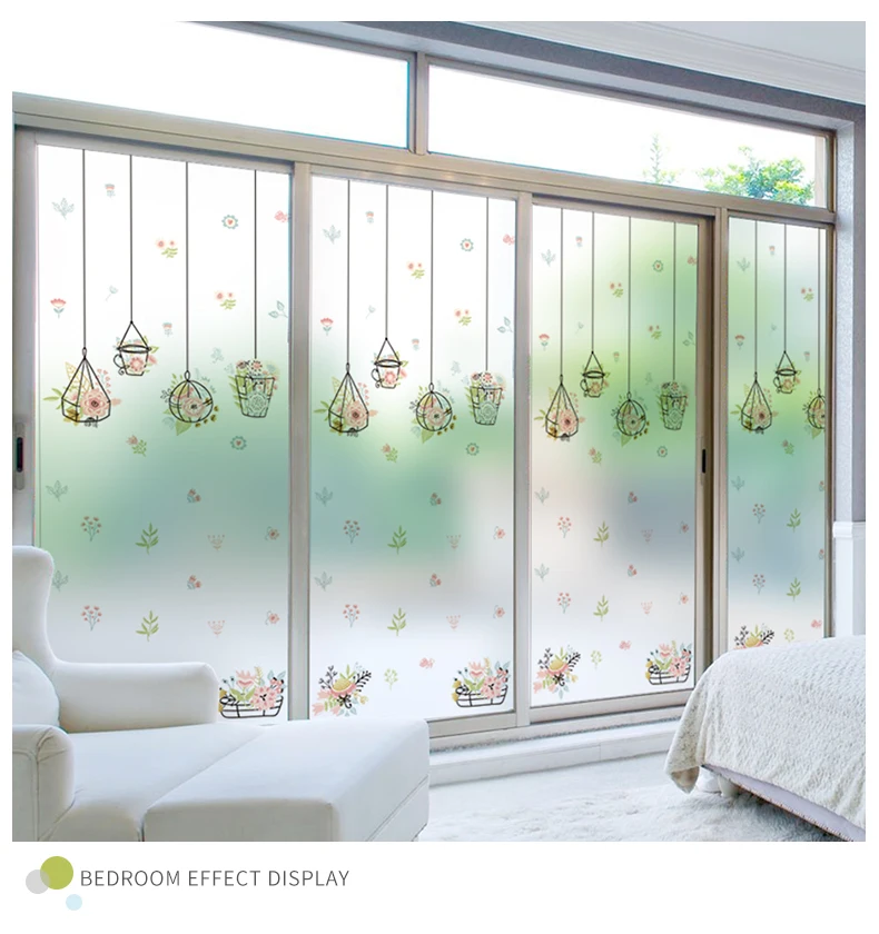 Stained glass static Window Film Frosted Opaque Privacy Glass films Home Decor Frosted Polyethylene window decoration Cling