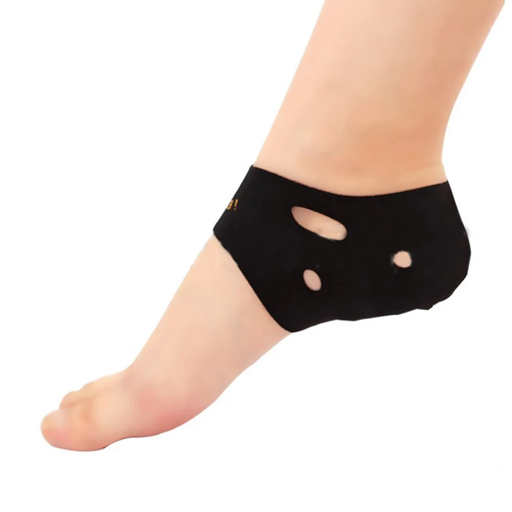 

4pcs Plantar Fasciitis Therapy Wrap Heel Foot Pain Arch Support Ankle Brace Heel Protector Insole Orthotic(Black)
