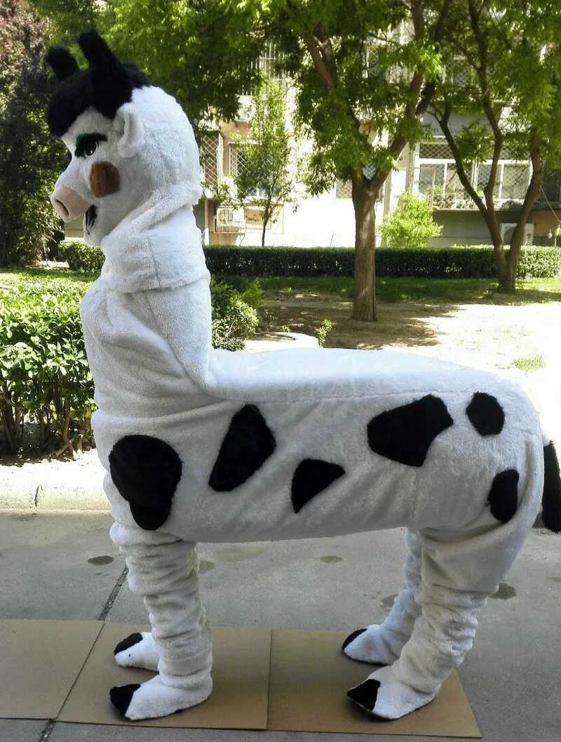 Костюм талисмана из коровьей кожи Костюмы для костюмированной вечеринки с