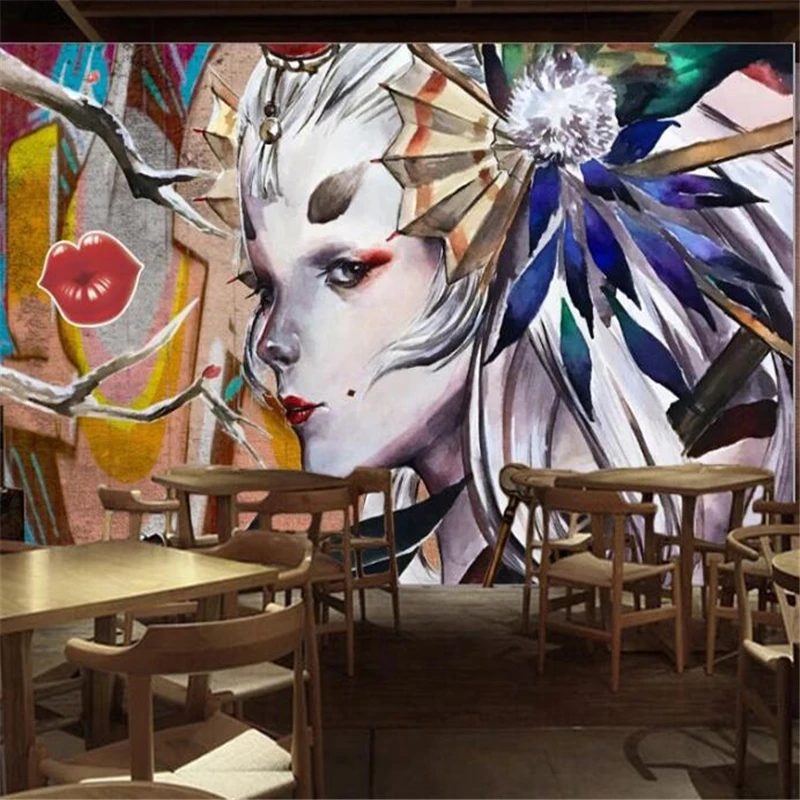 Большие настенные ретро обои на заказ wellyu ностальгические фотообои с граффити