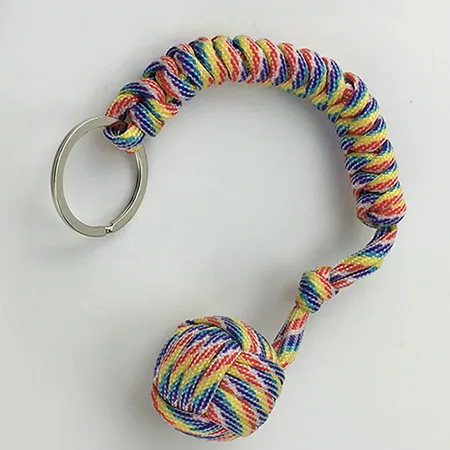 Rainbow Открытый безопасности защиты черная обезьяна кулак стальной мяч для девушки подшипник самообороны строп ключ выживания - Цвет: Rainbow