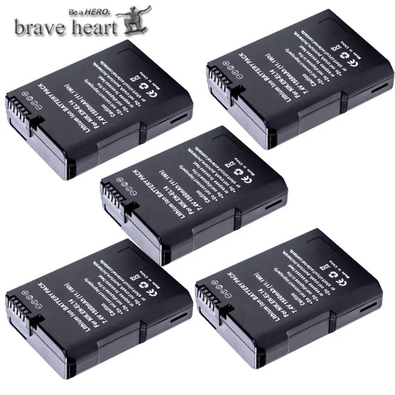 5x акумуляторная батарея EN EL14 RU EL14a Батарея для nikon ENEL14 d5300 d5200 d5100 d3100 d3200 D3400 P7100
