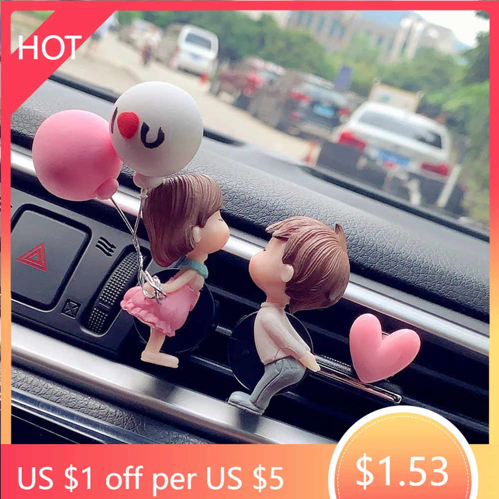 

Lovely Couple Girl Boy Car Air Vent Freshener Essential Oil Perfume Clip Scent Aromas Diffuser Decor Auto Interior Accessories