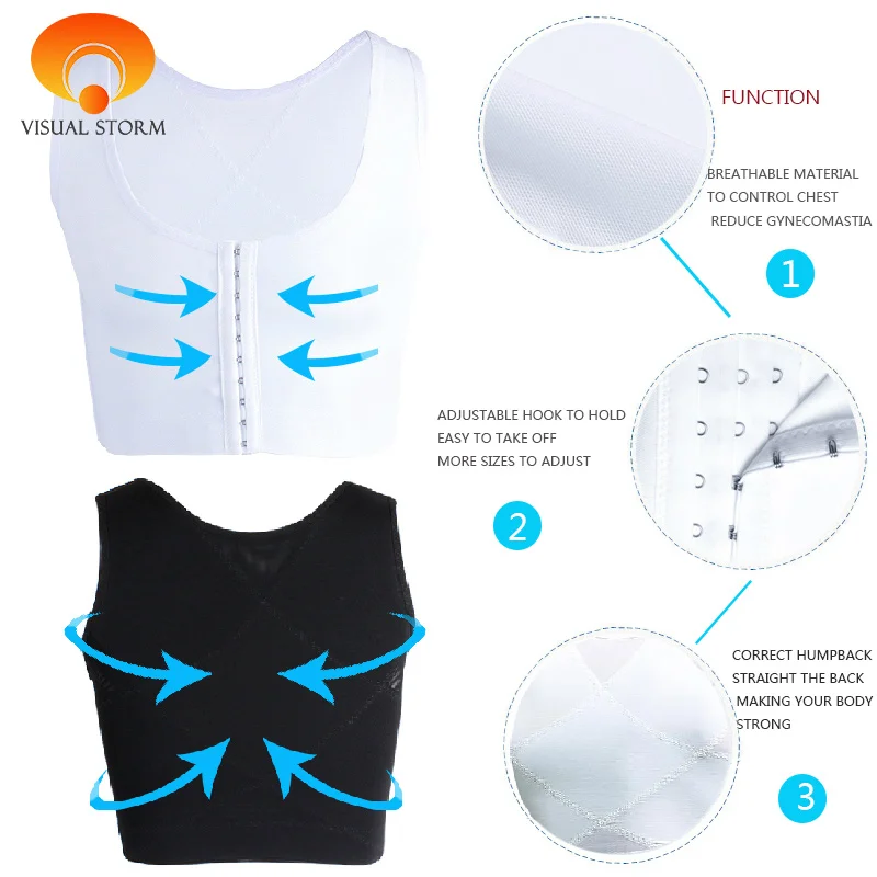 Man Shaper Shirt Corset Top Chest Muscular Shape Corrector Body Building Underwear Fitness Equipment Posture Back Compression