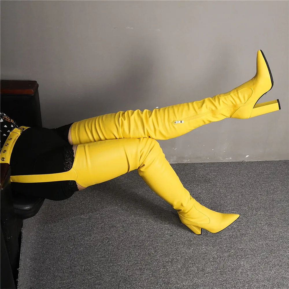 Оригинальное предложение Новинка Стильные желтые ботинки со штанами Женская