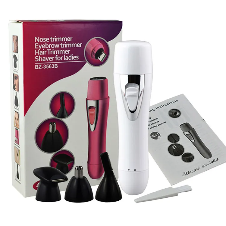 Бесплатная доставка Мини Триммер для удаления волос 4 в 1 эпилятор