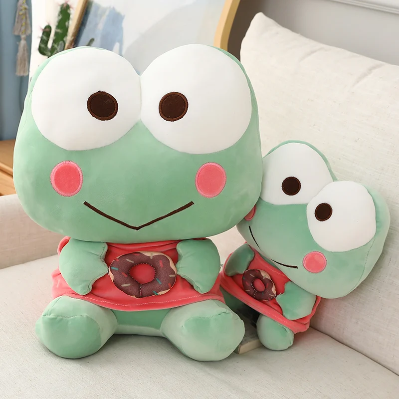 

35-60Cm Cute Donut Frog Plush Toys Stuffed Cotton Pillow Baby Toy Plush Animal Smile Frog Doll Sleeping Pad Child Birthday Gifts