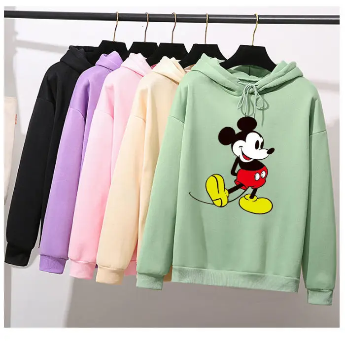 Женские свитшоты толстовки с Микки-Маусом напечатанный Повседневный пуловер