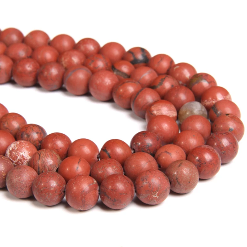 Бусины Из Натурального матового Красного камня круглые бусины из свободные 4 6 8 10