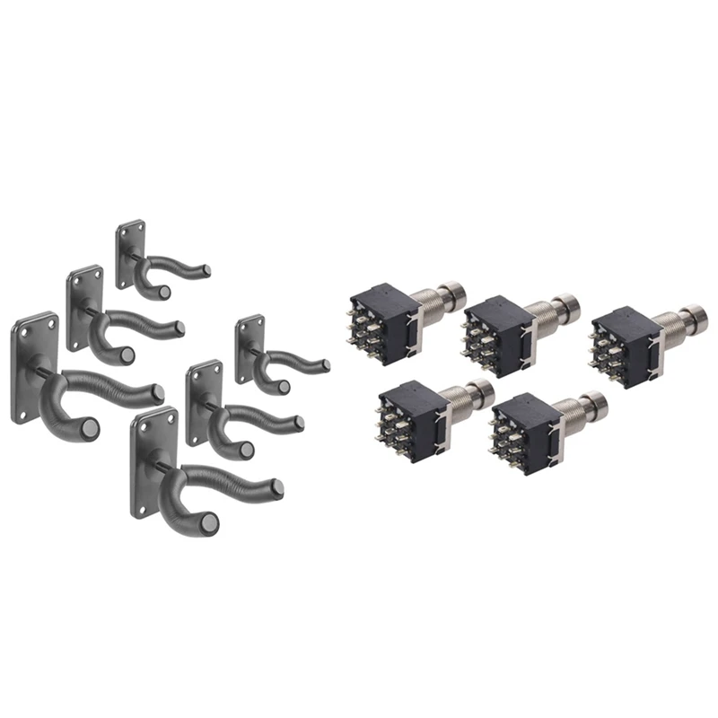 

5-кратный черный 3PDT 9-контактный Гитарный Эффект Stomp Переключатель Педальный блок ножной металлический истинный байпас и 6 шт. Подвеска для г...