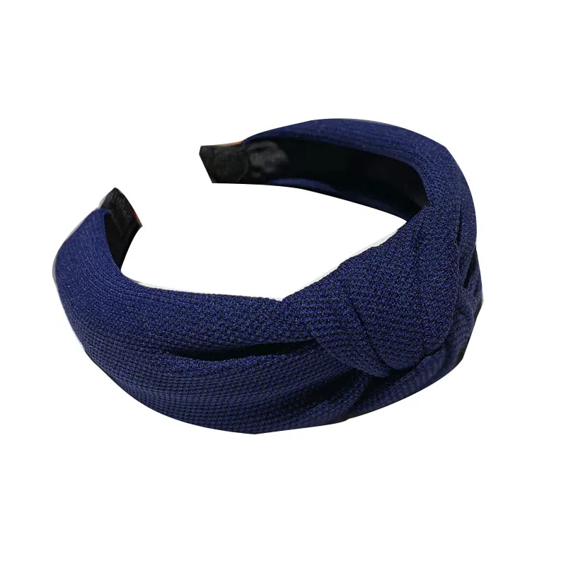 Ободок для волос простой широкий женский, однотонный обруч с узлом в стиле ретро, аксессуар на голову