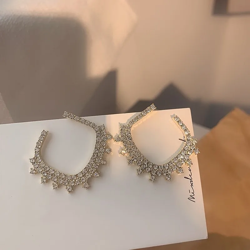 

JNP10 New S925 Silver Needles Drop Earring Cubic Zirconia Trendy Temperament Square Earrings Female Quadrilateral Jewelry