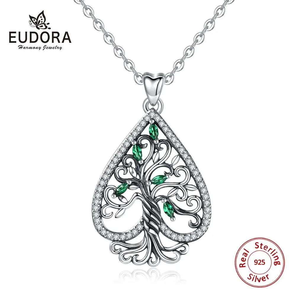 Ожерелье EUDORA из стерлингового серебра с подвеской в виде персикового сердца