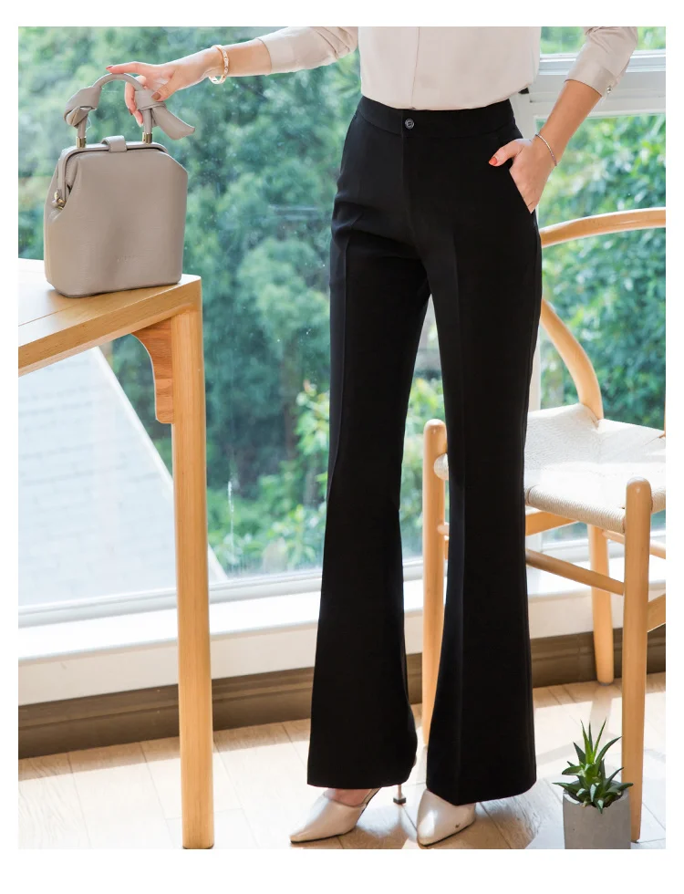 Штаны с драпировкой и поясом-колоколом прямые завышенной талией в Корейском