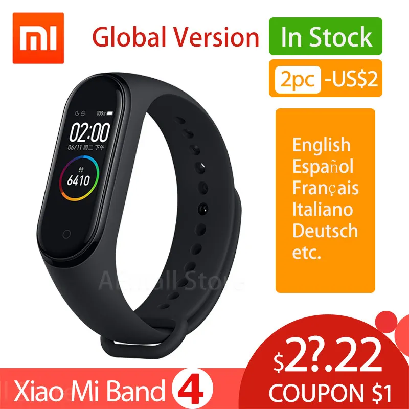 Глобальная версия Xiaomi mi 4 Смарт-часы браслет mi Band 4 браслет сердечного ритма фитнес цветной экран Bluetooth 5,0 китайский