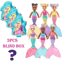 3pcs barbie dreamtopia mermaid princess original barbie doll mini toys for girls cute baby dolls gift play set juguete