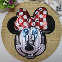 disney sequins mickey head patch sticker sequin embroidered garment accessories t shirt diy patching cloth sequin