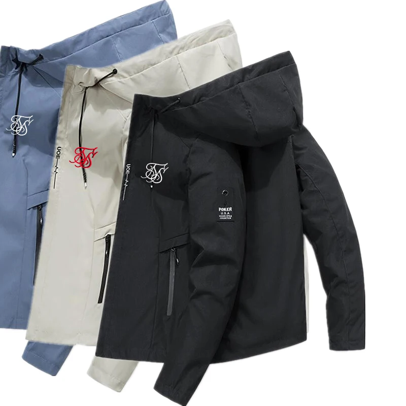 

2021Spring Autumn New Men SIK Silk Fashion Fishing Jacket Windbreaker Hoodie Zipper Waterproof Jacket Fishing Clothes Sports Top