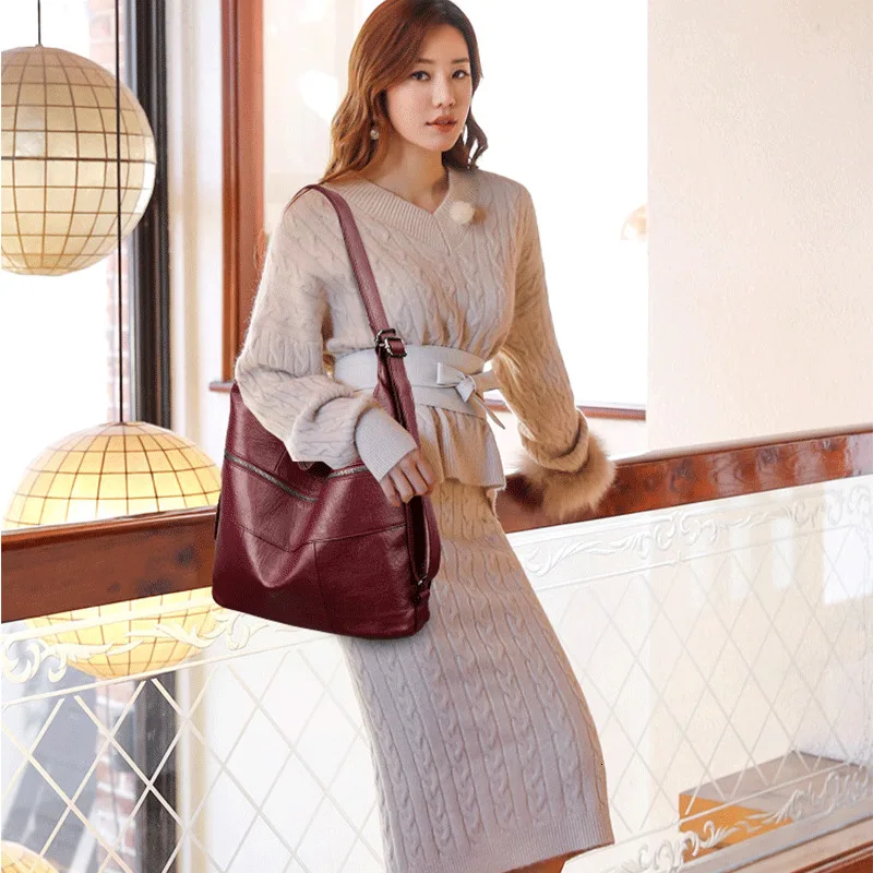 Женские кожаные сумки дизайнерские из мягкой кожи Ретро стиль 2019|Сумки с ручками| |