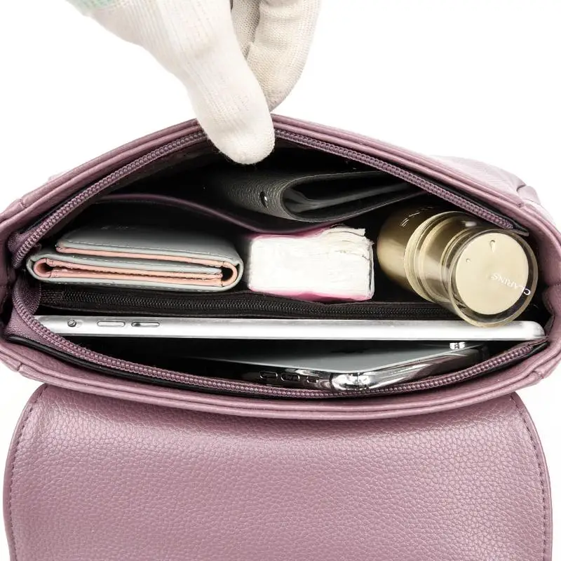 

Female PU Leather Flap Shoulder Handbags Pure Color Luxury Crossbody Bags for Women Classic Designer Underarm Small Totes Sac