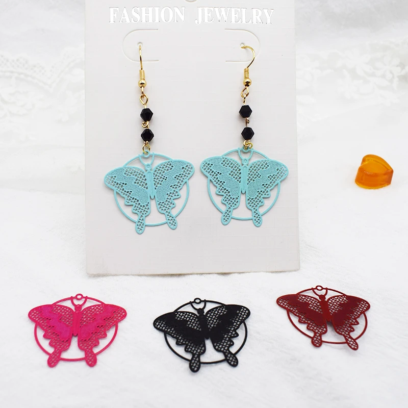 

20Pcs/Pack 2020 New Copper Metal Non-fading Butterfly Shape Flake Earring Pendant DIY Handmade Necklace Earring Material 28*30mm