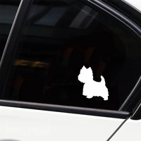 cutom dog name westie silhouette decal vinyl sticker personalized pet dog westie art decals car window laptop decor ov531