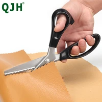 stainless steel zigzag garment fabric paper leather professional craftsmanship sewing scissors with comfortable handle 9 3 inch