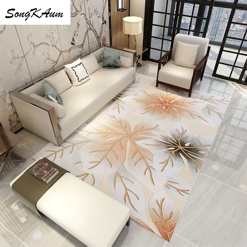 SongKAum изысканные большие ковры с цветочным узором простые Нескользящие татами