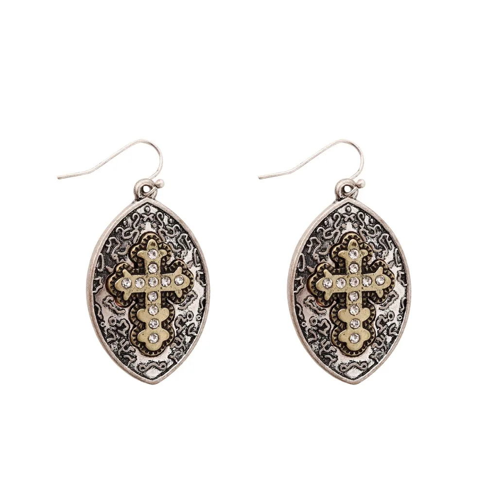 Banny розовый религиозный горный хрусталь сережки-крестики для женщин винтажные резные геометрические Висячие серьги новые серьги с Христом Brincos