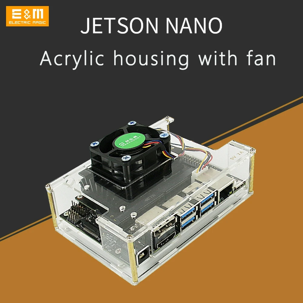 Акриловый корпус Jetson Nano для NVIDIA защитный чехол вентилятора охлаждения