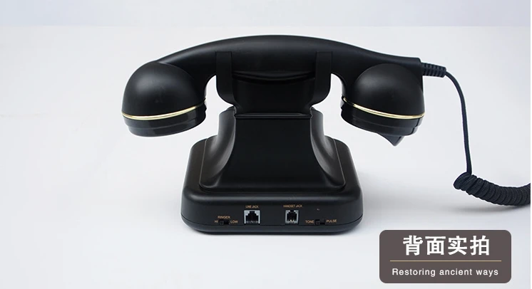 Классический качественный черный телефон роскошный домашний винтажный