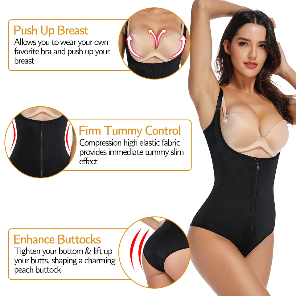 Women Shapewear Bodysuit Tummy Control Full Body Shaper Slimming Underwear Latex Sweat Fat Burner Waist Trainer Bodybriefer | Женская