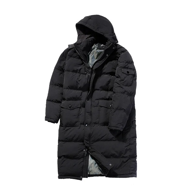 

2019 Winter new brand Men's Park jacket Men's Thick Cotton coat Long Paragraph Over the Knee jacket Detachable Hat Cotton coat