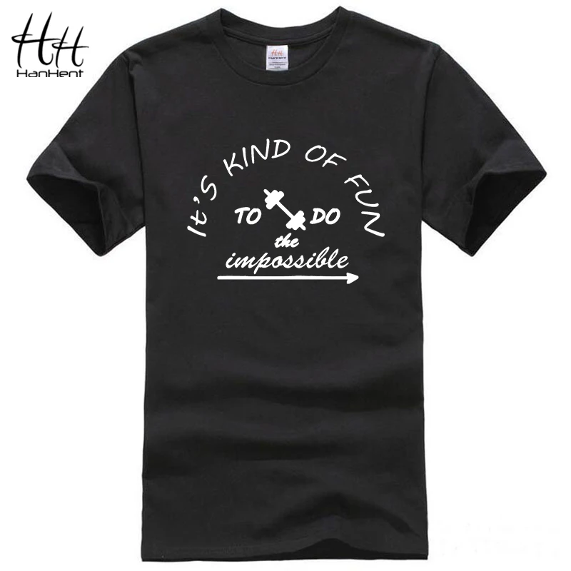HanHent Летняя мужская одежда из 100% хлопка Короткие футболки Camisetas для фитнеса
