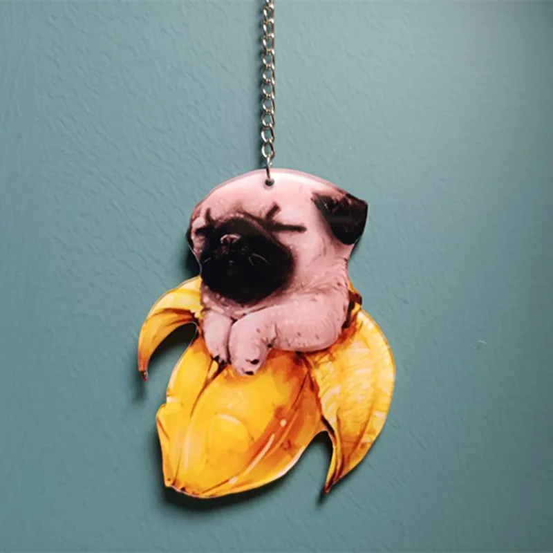Банан Мопс спящий автомобиль подвесной орнамент брелок Интерьер Декор для дома
