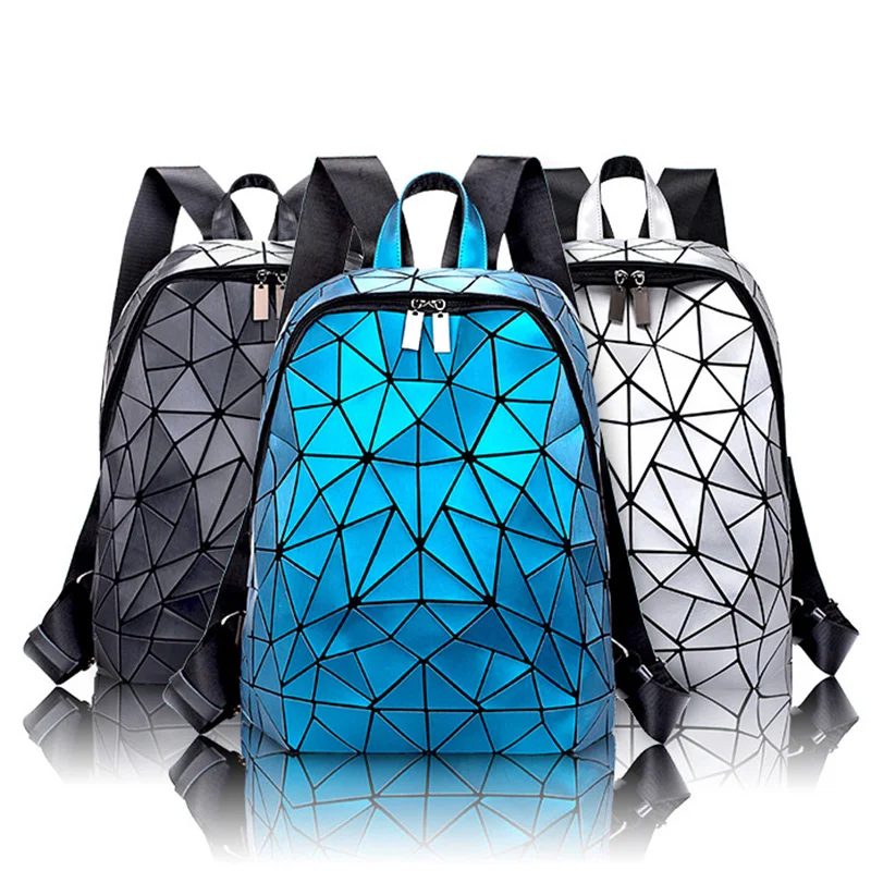Женский рюкзак с голограммой школьные матовые дорожные сумки через плечо для
